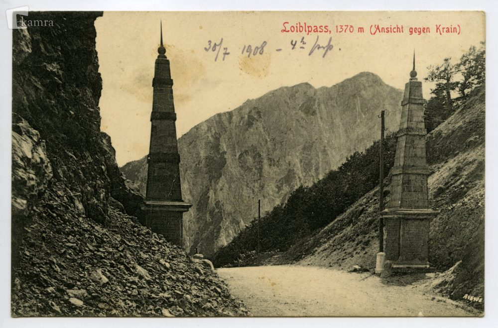 Razglednica iz leta 1908 (Ljubelj)