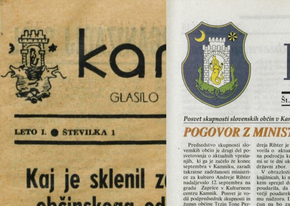 Skoraj polnih 40 let je bil na kamniškem občinskem glasilu Kamniški občan prikazan grb, v katerem je bila Veronika upodobljena z ribjim repom. Na levi strani je prikazan grb na prvi številki (februar 1962), na desni pa 19. številko iz leta 2001, na kateri je bil prvič grb, ki je Veroniko prikazoval s kačjim repom.